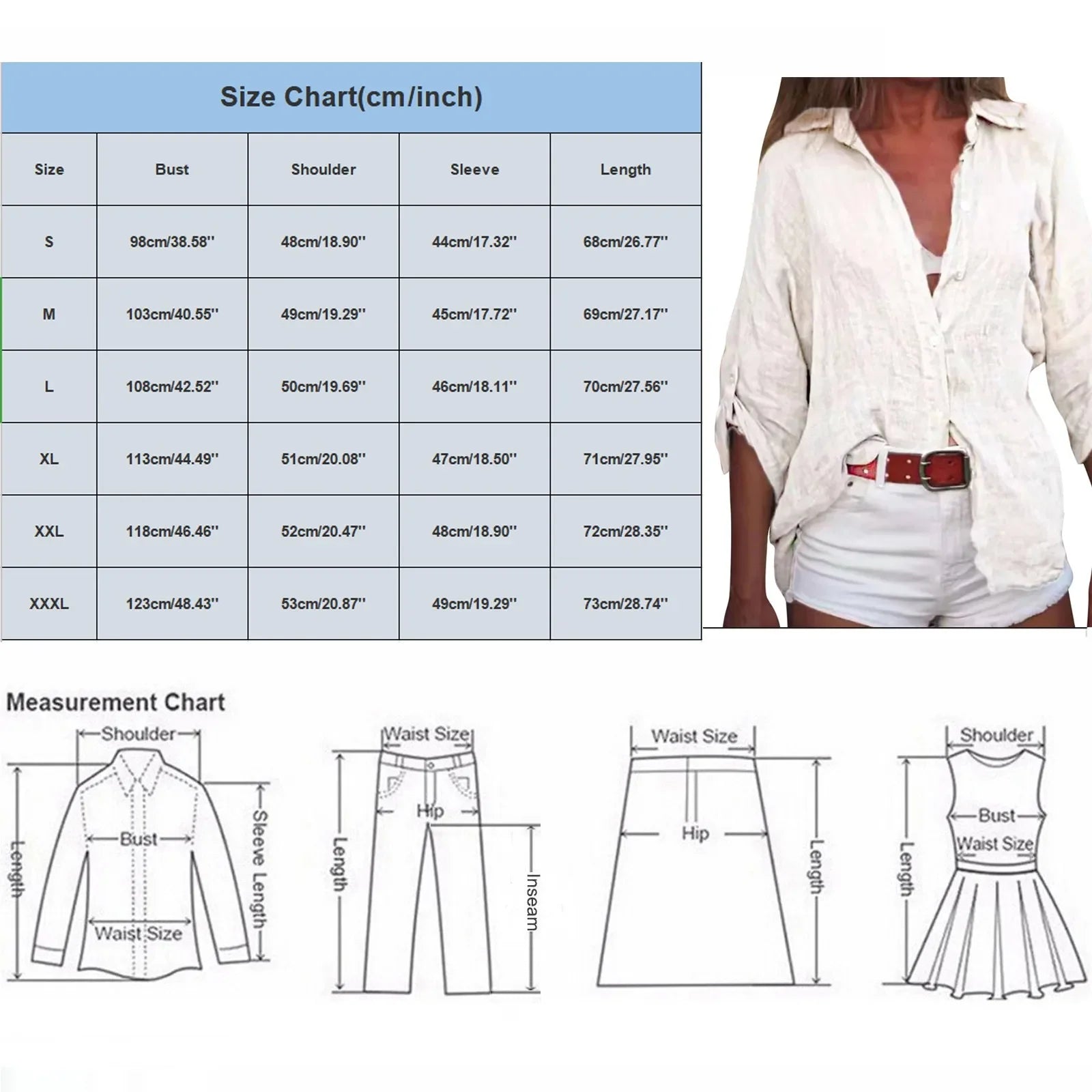 Women's Cotton Linen Button Shirt