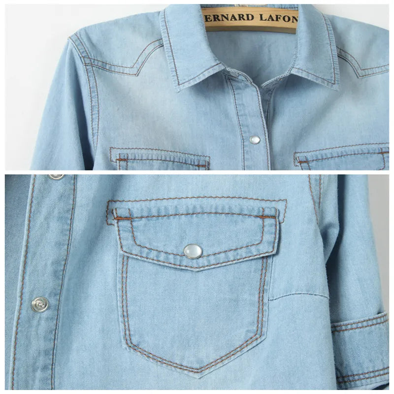 Women's Denim Crop Shirt
