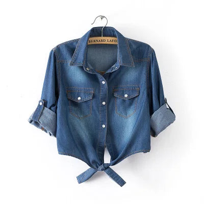 Women's Denim Crop Shirt