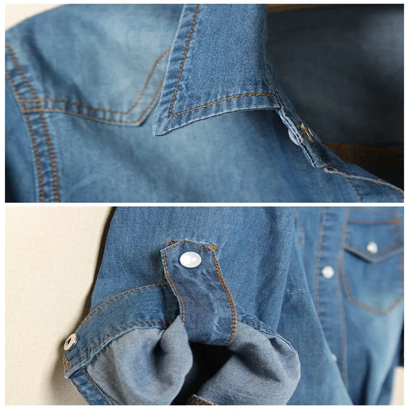 Women's Denim Crop Shirt