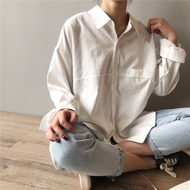 Women's Loose Solid Blouse