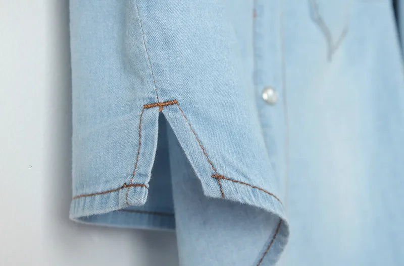 Women's Denim Crop Shirt
