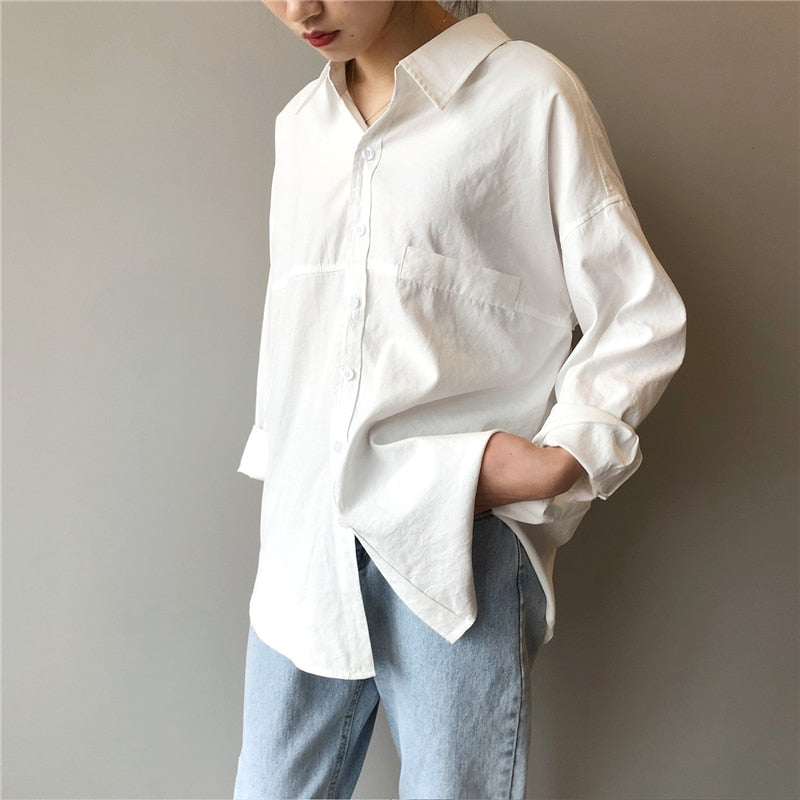 Women's Loose Solid Blouse