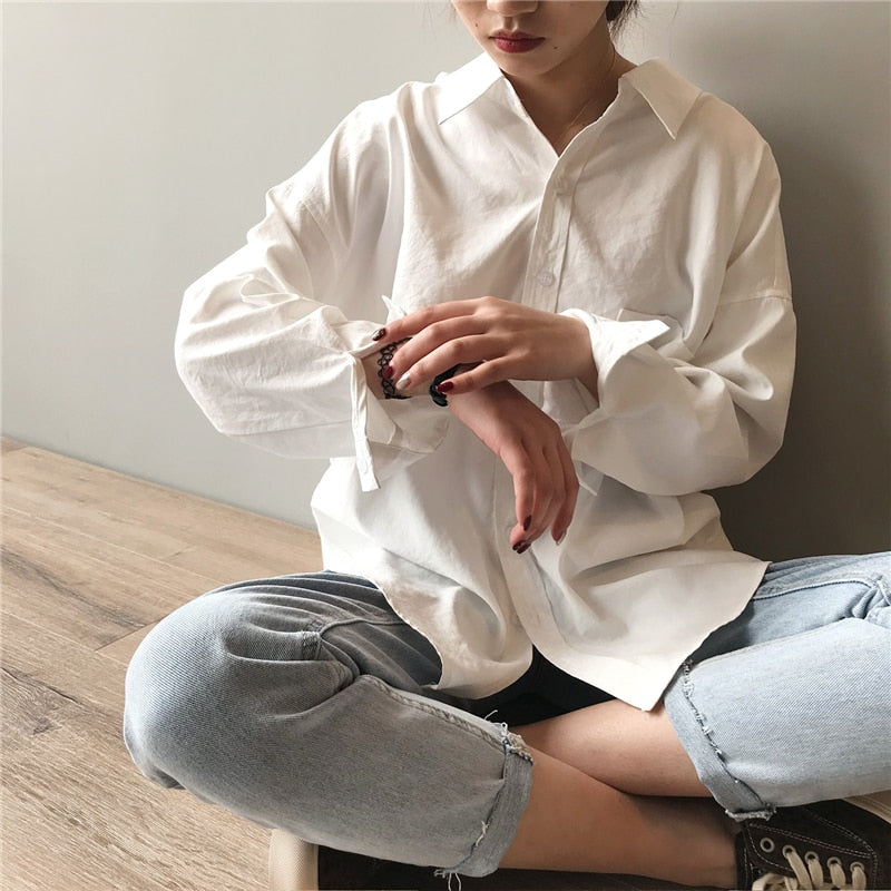 Women's Loose Solid Blouse