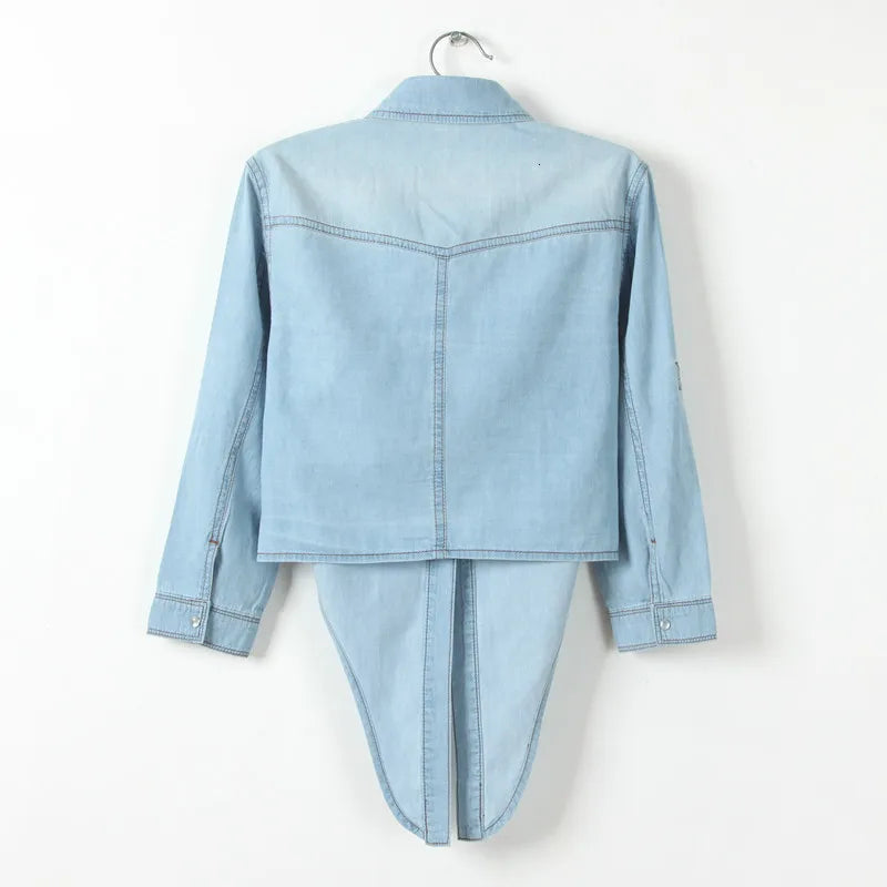 Women's Denim Crop Shirt