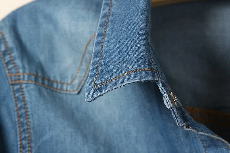 Women's Denim Crop Shirt
