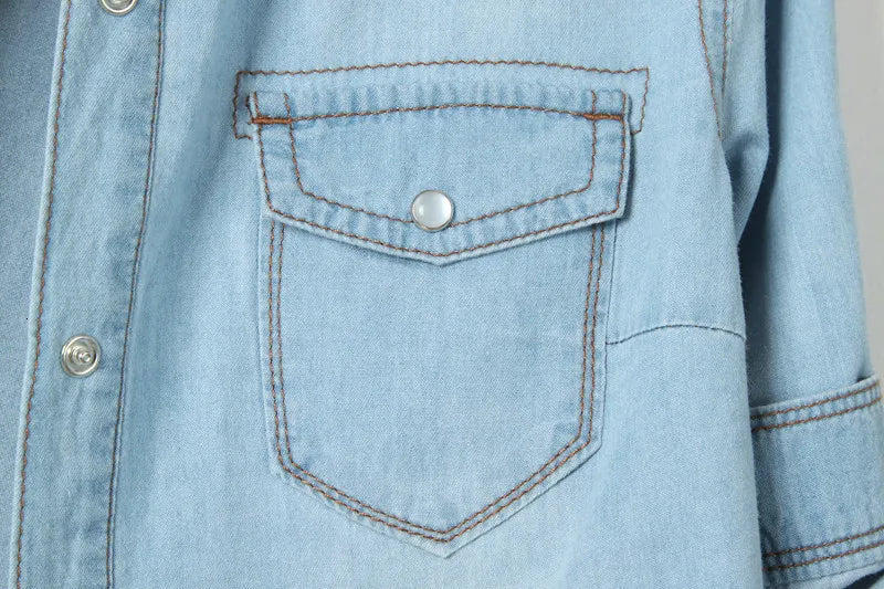 Women's Denim Crop Shirt