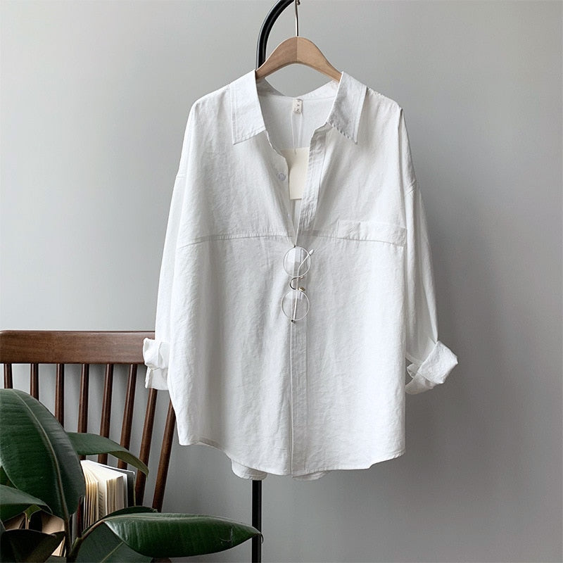 Women's Loose Solid Blouse