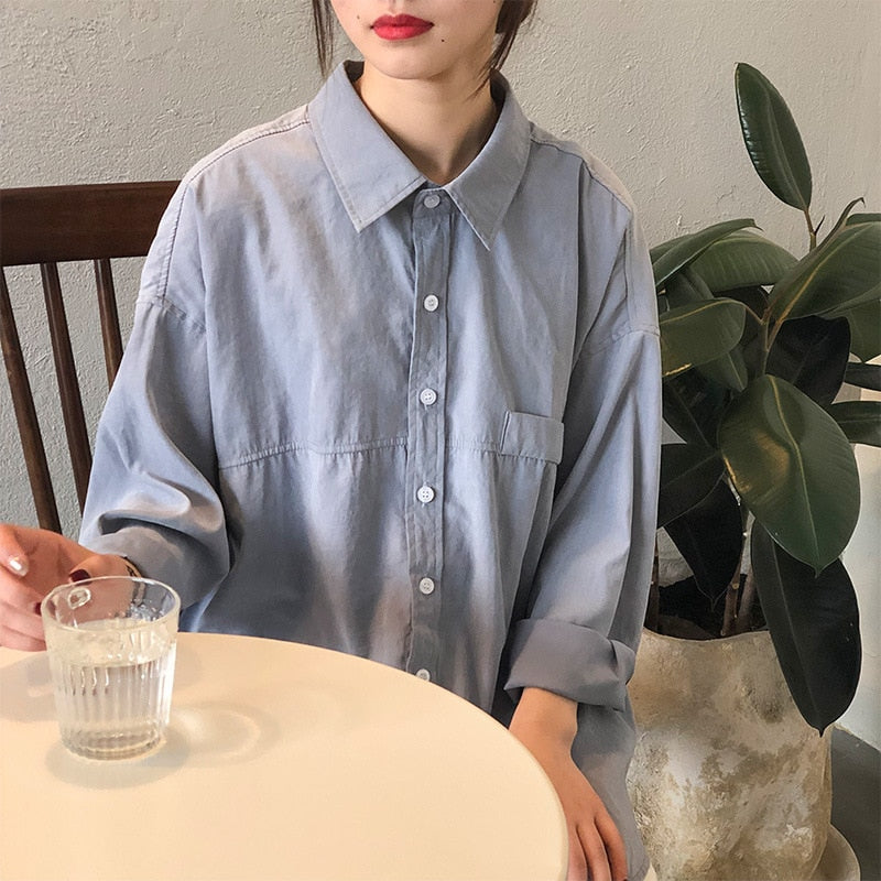 Women's Loose Solid Blouse