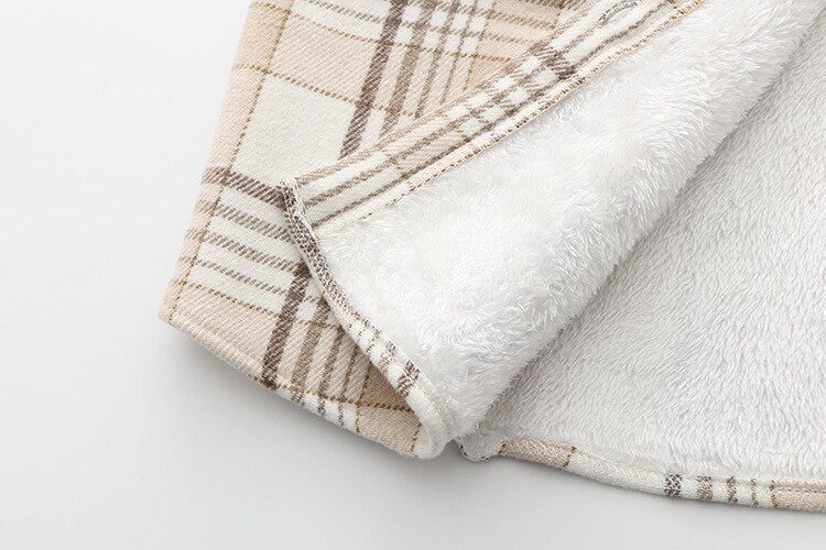 Women's Velvet Plaid Flannel Shirt