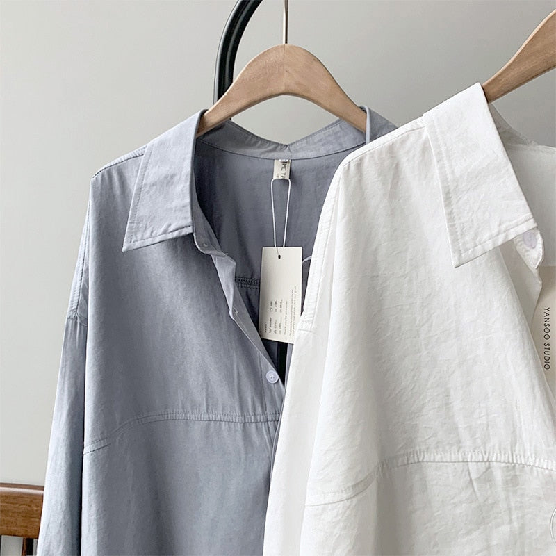 Women's Loose Solid Blouse