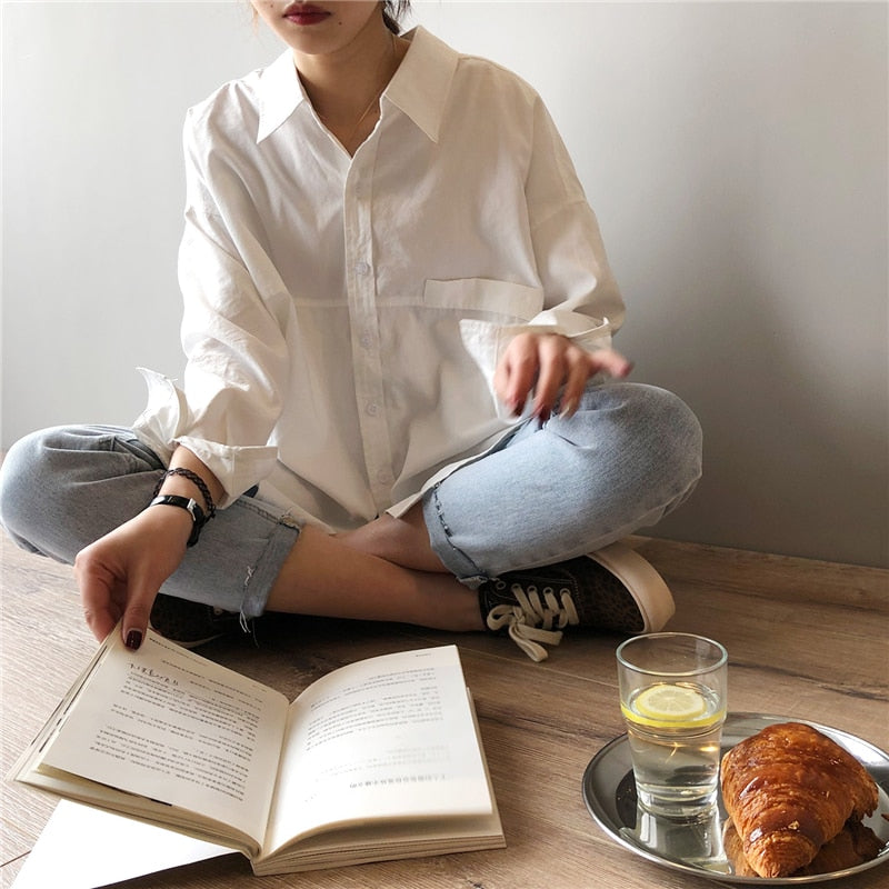Women's Loose Solid Blouse