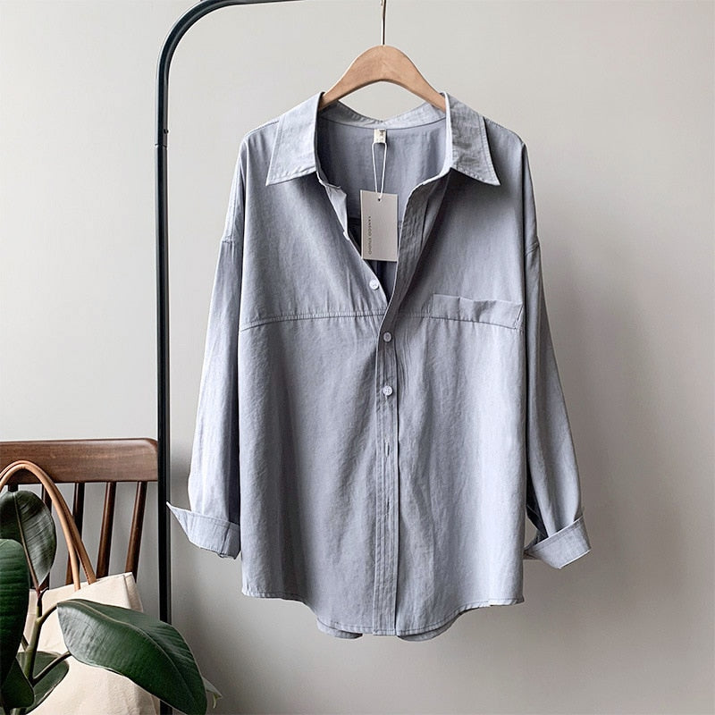 Women's Loose Solid Blouse
