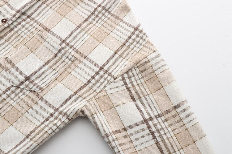 Women's Velvet Plaid Flannel Shirt