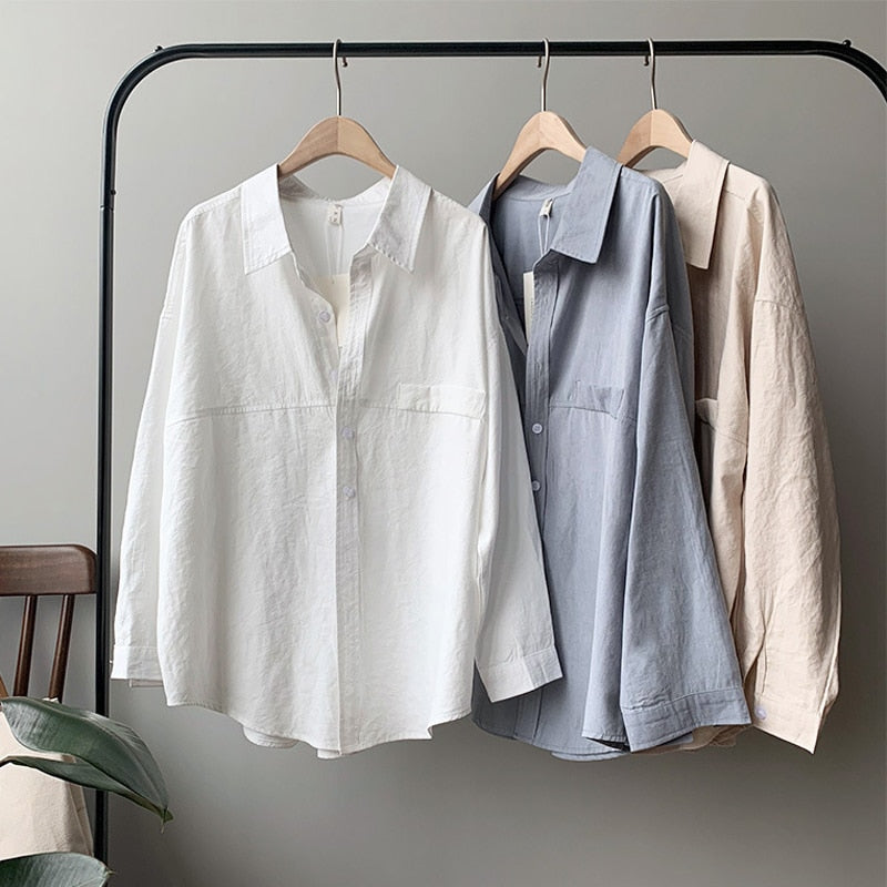 Women's Loose Solid Blouse