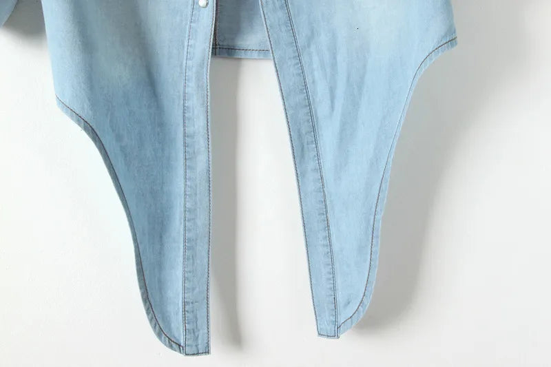 Women's Denim Crop Shirt
