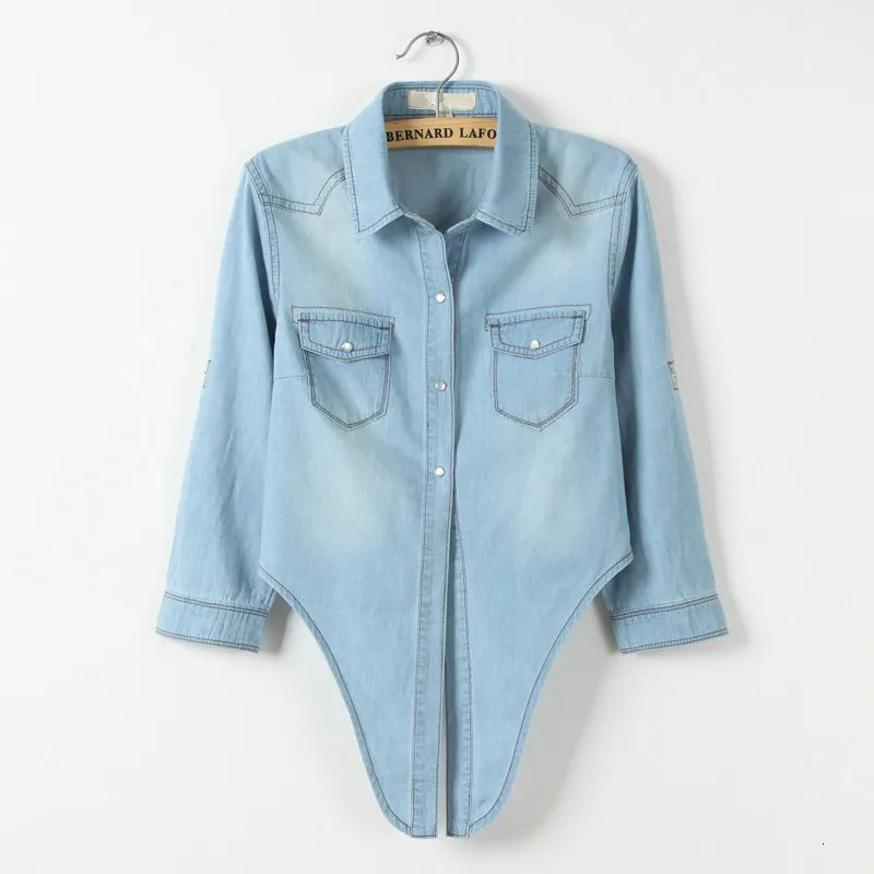 Women's Denim Crop Shirt