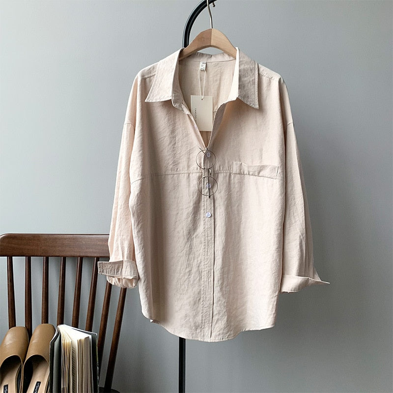 Women's Loose Solid Blouse