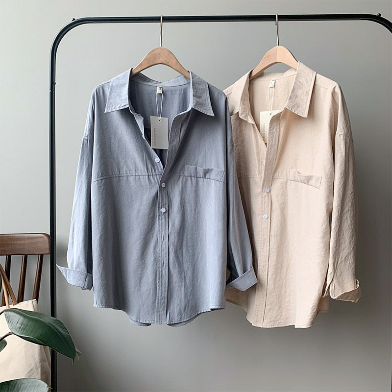Women's Loose Solid Blouse