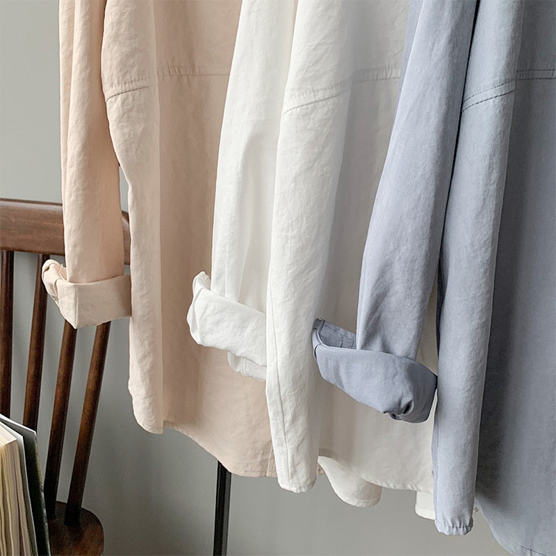 Women's Loose Solid Blouse