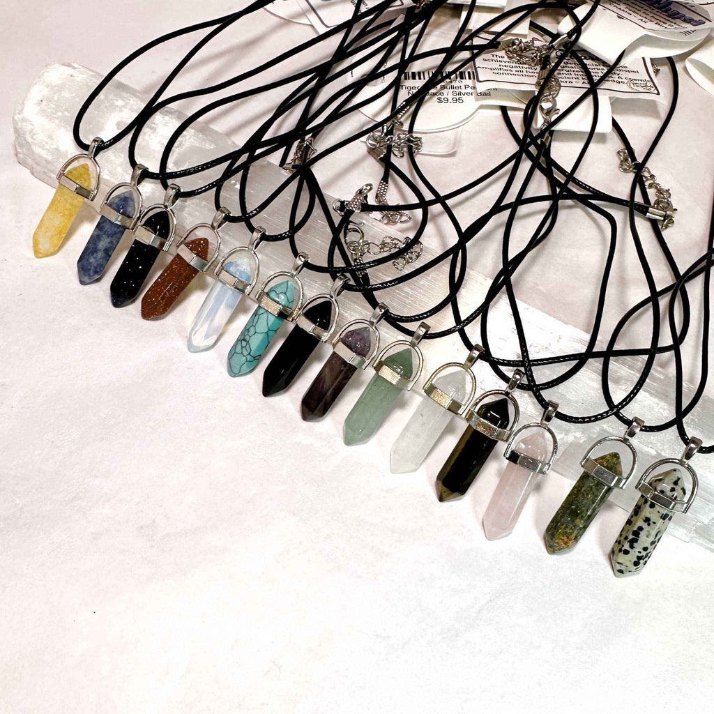 Black Agate Bullet Point Necklace