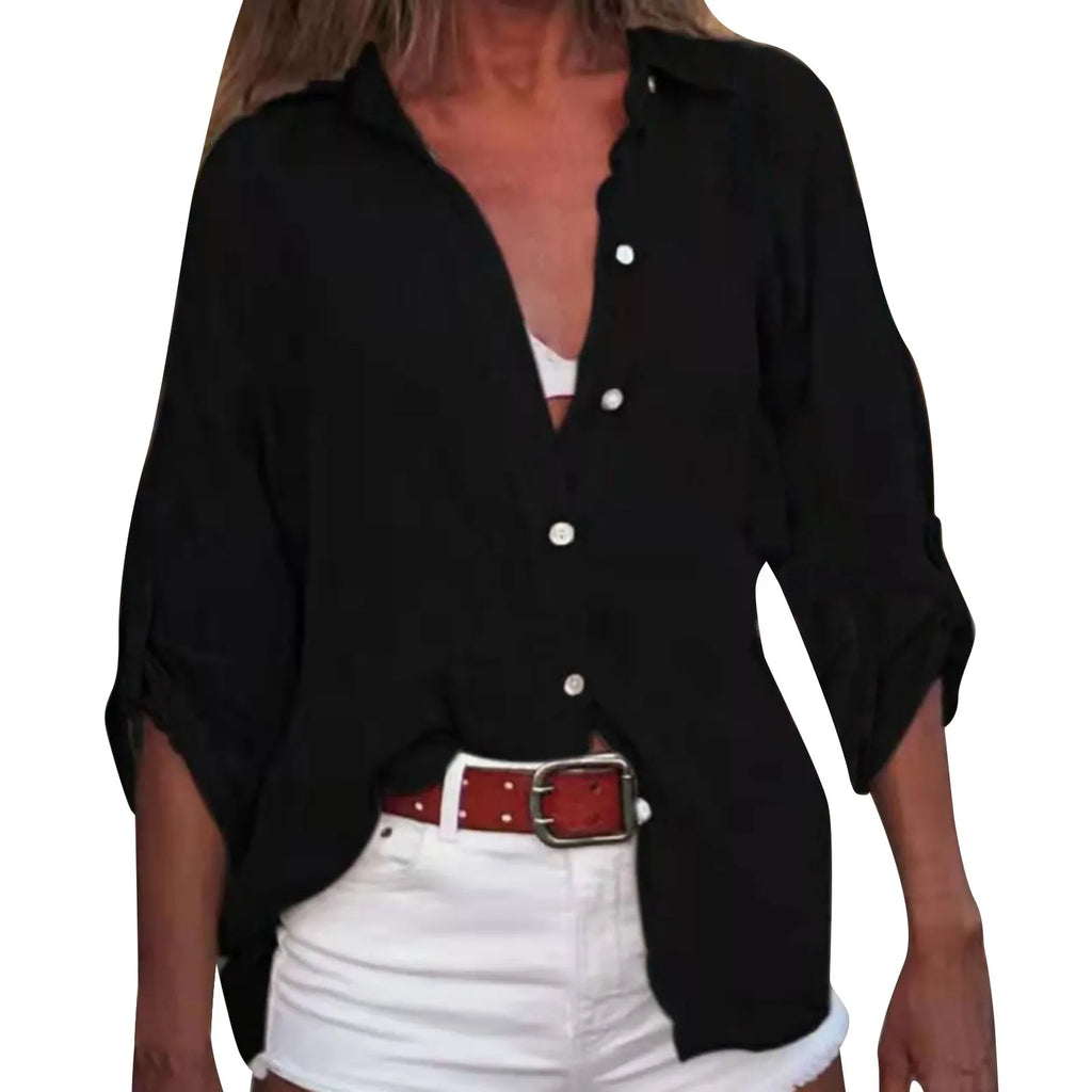 Women's Cotton Linen Button Shirt