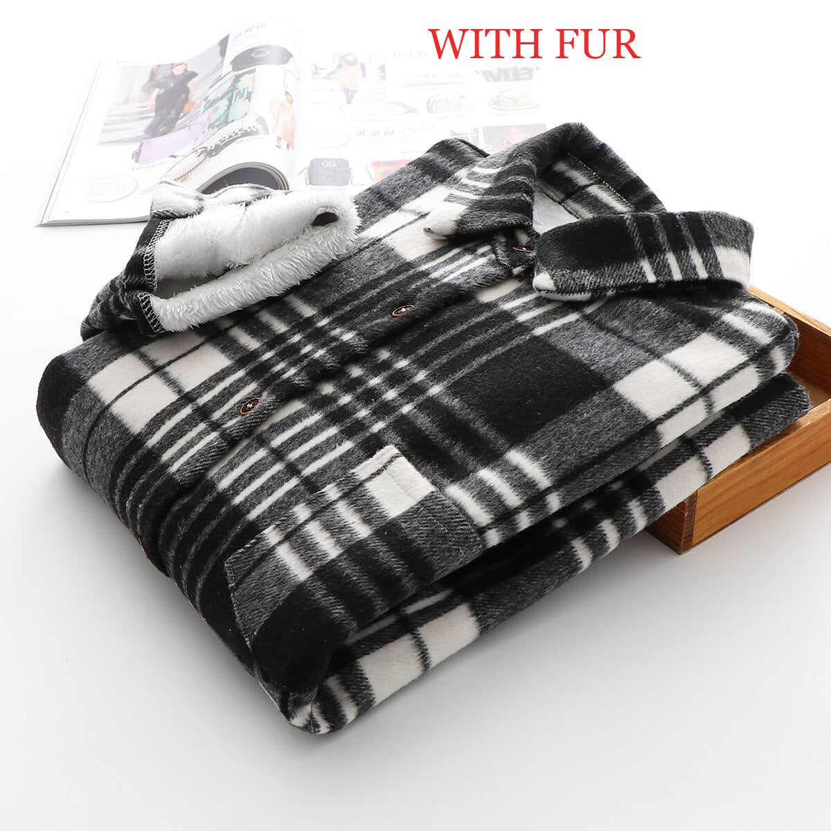 Women's Velvet Plaid Flannel Shirt