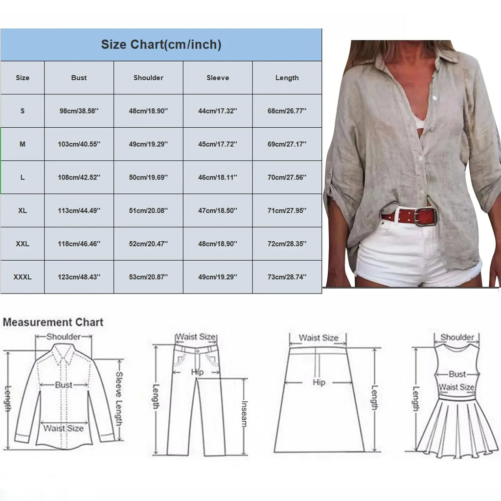 Women's Cotton Linen Button Shirt