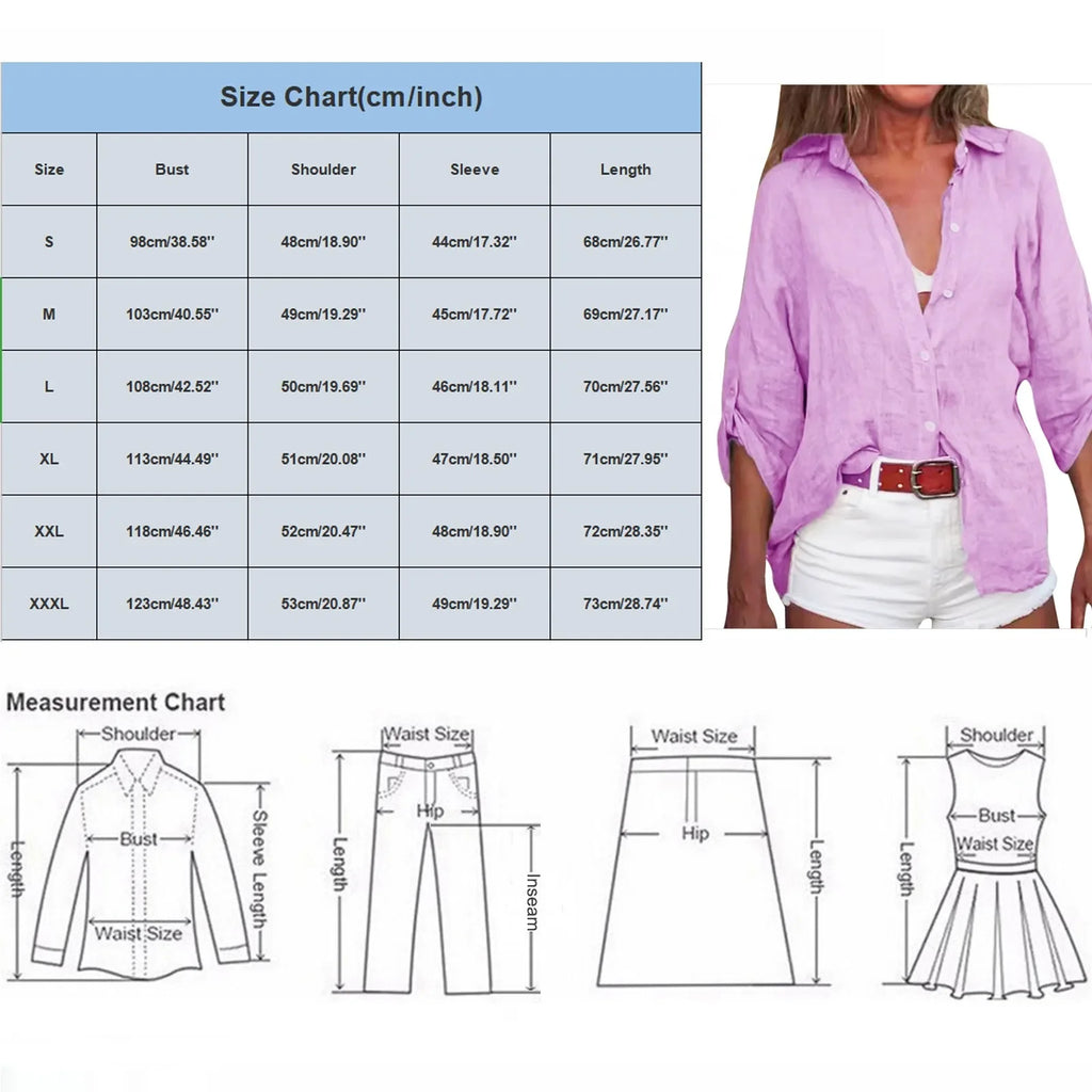 Women's Cotton Linen Button Shirt